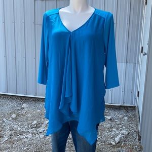 Ladies size 1X 3/4 sleeve NY Collection Top
